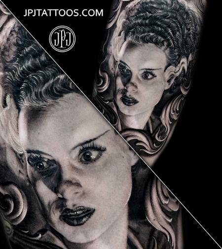 Tattoos - Bride of Frankenstein Cross Zoom - 125562